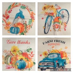 Fall Pillow Covers 18x18, 4 Pack Fall Pillows Decorative